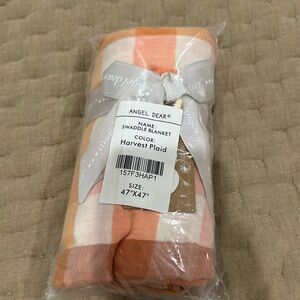 Angel Dear swaddle blanket in harvest plaid